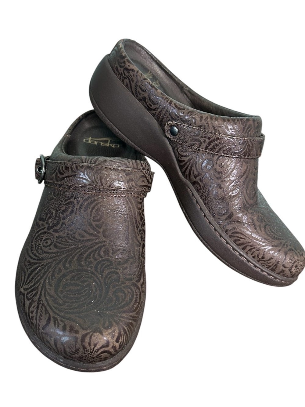 Dansko Brown Embossed Clog size 37 /6.5-7